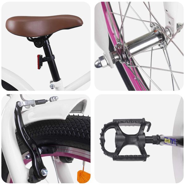 vidaXL Bicicleta Infantil 22 Polegadas para 7-12 anos Branco