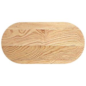 vidaXL Tampo de mesa 80x40x2 cm madeira de carvalho maci&ccedil;a oval