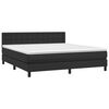 vidaXL Cama box spring c/ colchão/LED 180x200cm couro artificial preto