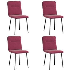 vidaXL Cadeiras de jantar 4 pcs veludo vermelho tinto