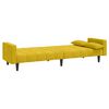 vidaXL Sof&aacute;-cama 2 lugares com duas almofadas veludo amarelo