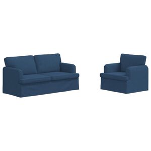 vidaXL Sof&aacute; 2 pcs Azul Dimens&otilde;es gerais: 162 x 80 x 85 cm (L x P x A)