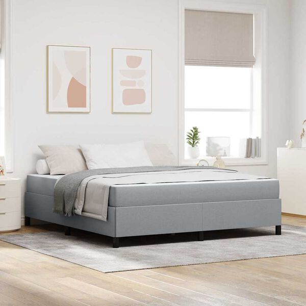 vidaXL Cama Box Cinzento-claro 180 x 200 cm tecido