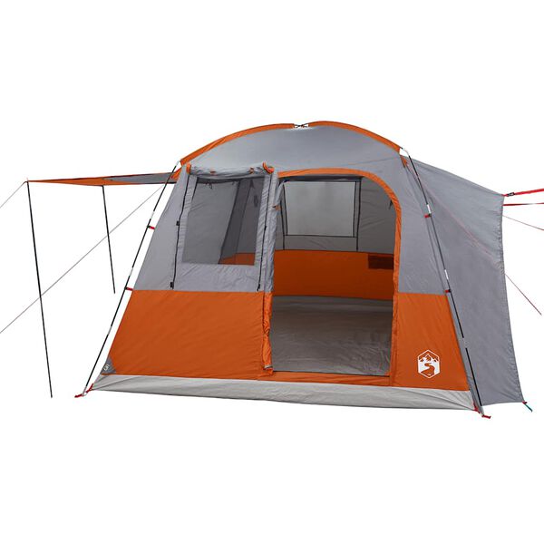 vidaXL Tenda de campismo p/ 4 pessoas impermeável cinzento/laranja