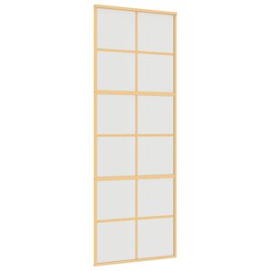 vidaXL Porta deslizante 76x205 cm vidro ESG fosco/alum&iacute;nio dourado