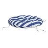 vidaXL Almofad&atilde;o redondo &Oslash; 100 x11 cm tecido oxford riscas azul/branco