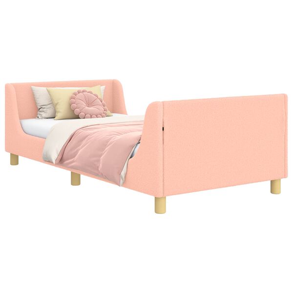 vidaXL Estrutura de Cama Infantil com Cabeceira Rosa 90 x 190 cm