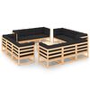 vidaXL 13 pcs conjunto lounge de jardim c/ almofad&otilde;es pinho maci&ccedil;o