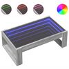 vidaXL Mesa de centro luzes LED Infinity 90x53x30 cm cinzento sonoma