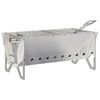vidaXL Fogueira para Camping 42 x 22 x 18 cm A&ccedil;o inoxid&aacute;vel Prateado