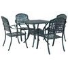 vidaXL Conjunto de Mesa de Jardim 5 pcs Verde Alum&iacute;nio Fundido