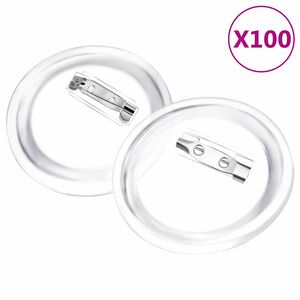 vidaXL Kit de crach&aacute;s com alfinetes 100 conjuntos 58 mm acr&iacute;lico