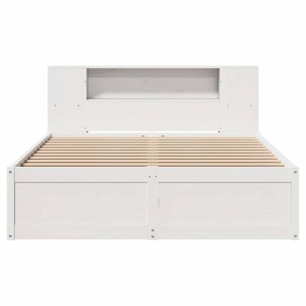 vidaXL Cama sem colch&atilde;o 140x200 cm madeira de pinho maci&ccedil;a branco