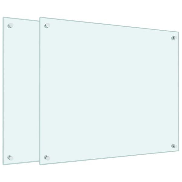 vidaXL Pain&eacute;is anti-salpicos de cozinha 2 pcs 70x60 cm vidro temperado