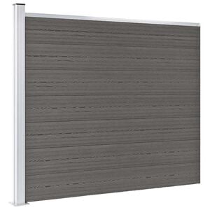 vidaXL Painel de cerca 175x146 cm WPC cinzento