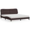 vidaXL Cama com colch&atilde;o Hvar 180x200 cm tecido castanho-escuro