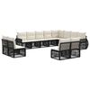 vidaXL Conjunto de Sof&aacute; de Jardim 12 pcs Preto e Branco Creme vime PE