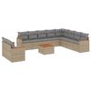vidaXL 11 pcs conj. sof&aacute;s jardim c/ almofad&otilde;es vime PE bege misturado