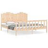 vidaXL Estrutura de cama com cabeceira 180x200 cm madeira maci&ccedil;a