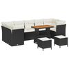 vidaXL Conjunto de Sof&aacute; de Jardim 10 pcs Preto vime PE