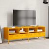 vidaXL M&oacute;vel de TV 135x39x43,5 cm a&ccedil;o laminado a frio amarelo mostarda