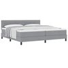 vidaXL Cama Box com cabeceira Cinzento-claro 200 x 200 cm tecido