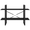 vidaXL Estante com 2 prateleiras 100x30x70 cm pinho maciço preto