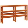 vidaXL Cabeceira com prateleiras 135 cm pinho maci&ccedil;o castanho-mel