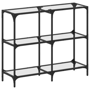 vidaXL Mesa consola com tampo em vidro transparente 98x30x81 cm a&ccedil;o