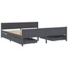 vidaXL Estrutura cama c/ 4 gavetas 180x200cm pinho maci&ccedil;o cinza-escuro