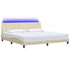vidaXL Estrutura de cama sem colch&atilde;o Hanko 200x200 cm tecido cor creme