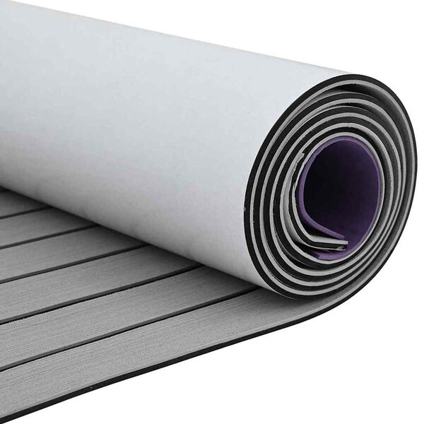 vidaXL Tapete de Barco Cinza Claro com Preto 240 x 60 x 0,5 cm EVA