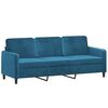 vidaXL Sof&aacute; 3 lugares c/ almofadas decorativas 180 cm veludo azul