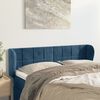 vidaXL Cabeceira de cama c/ abas veludo 147x23x78/88cm azul-escuro