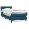 vidaXL Cama com molas/colch&atilde;o 80x220 cm veludo azul-escuro
