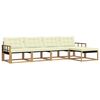 vidaXL Conjunto de Sof&aacute;s para Exterior 5 pcs Branco e Creme