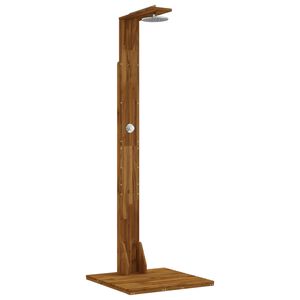 vidaXL Chuveiro Externo 219 cm Madeira Ac&aacute;cia Maci&ccedil;a e A&ccedil;o Inoxid&aacute;vel