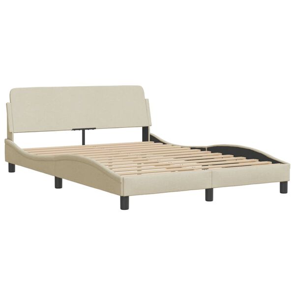 vidaXL Cama com colch&atilde;o Hvar 120x200 cm tecido cor creme