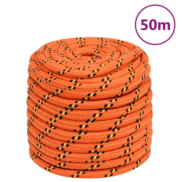 vidaXL Corda de barco 16 mm 50 m polipropileno laranja