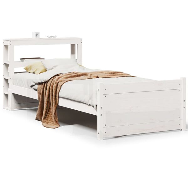 vidaXL Estrutura cama c/ cabeceira sem colch&atilde;o 90x190 cm branco