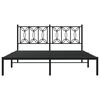 vidaXL Estrutura de cama com cabeceira 160x200 cm metal preto
