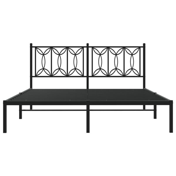 vidaXL Estrutura de cama com cabeceira 160x200 cm metal preto