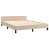 vidaXL Estrutura cama cabeceira 140x200 cm couro artificial cappuccino