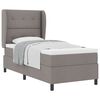 vidaXL Cama Box com cabeceira Cinzento-acastanhado 90 x 200 cm tecido