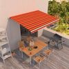 vidaXL Toldo retr&aacute;til manual 450x350 cm laranja e castanho