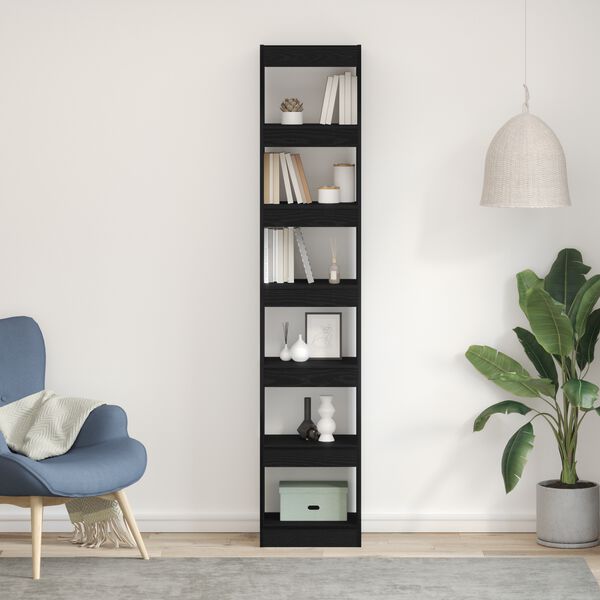 vidaXL Gabinete de Livros Carvalho Preto 40 x 30 x 198 cm