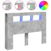 vidaXL Cabeceira c/ LEDs 140x18,5x103,5 cm cinzento-cimento