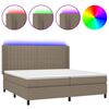 vidaXL Cama box spring colch&atilde;o/LED 200x200cm tecido cinza-acastanhado