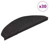 vidaXL Tapetes de escada adesivos 30 pcs 65x22,5x3,5 cm preto