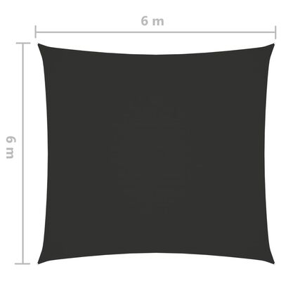 vidaXL Para-sol vela tecido oxford quadrado 6x6 m antracite